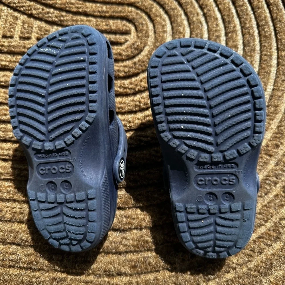CROCS Bundle: 2 Kids Black Blue Clog Waterproof Play Shoe Slip on Washable Y2K